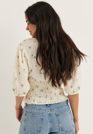 V-neck Smock Top