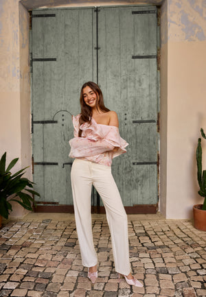 Flounce Sheer Blouse