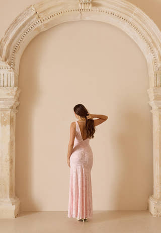 Deep Waterfall Mermaid Gown