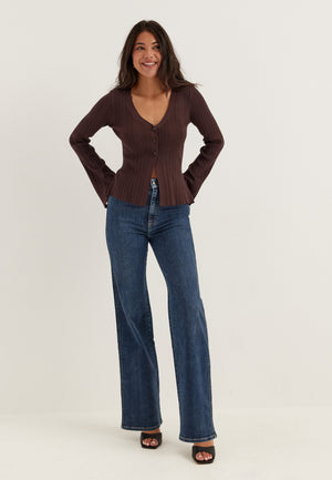 High Straight Leg Jeans Blue