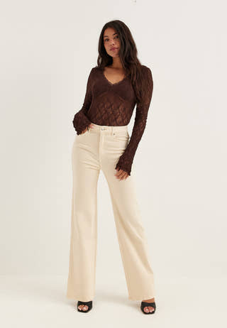 High Straight Leg Jeans White