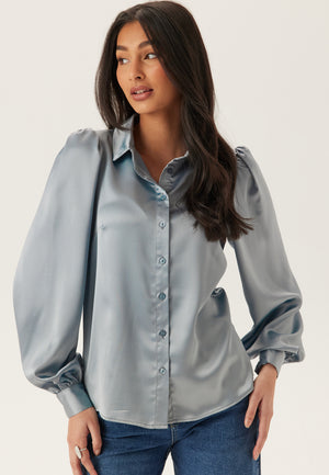 Puff Sleeve Satin Shirt