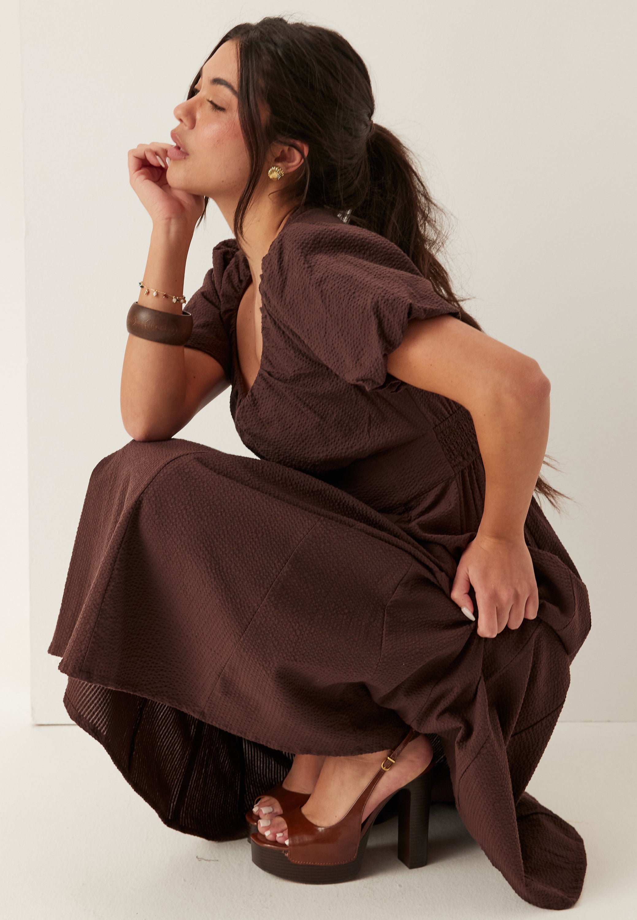 brown seersucker dress Buy Rust Brown 100% Cotton Textured Seersucker Midi Dress from Next USA