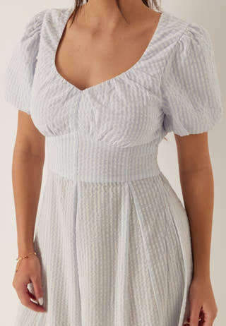 Seersucker Midi Dress