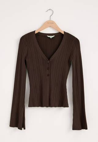 Knitted Cardigan Brown
