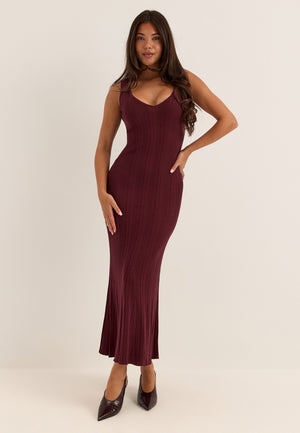 Knitted V-neck Dress