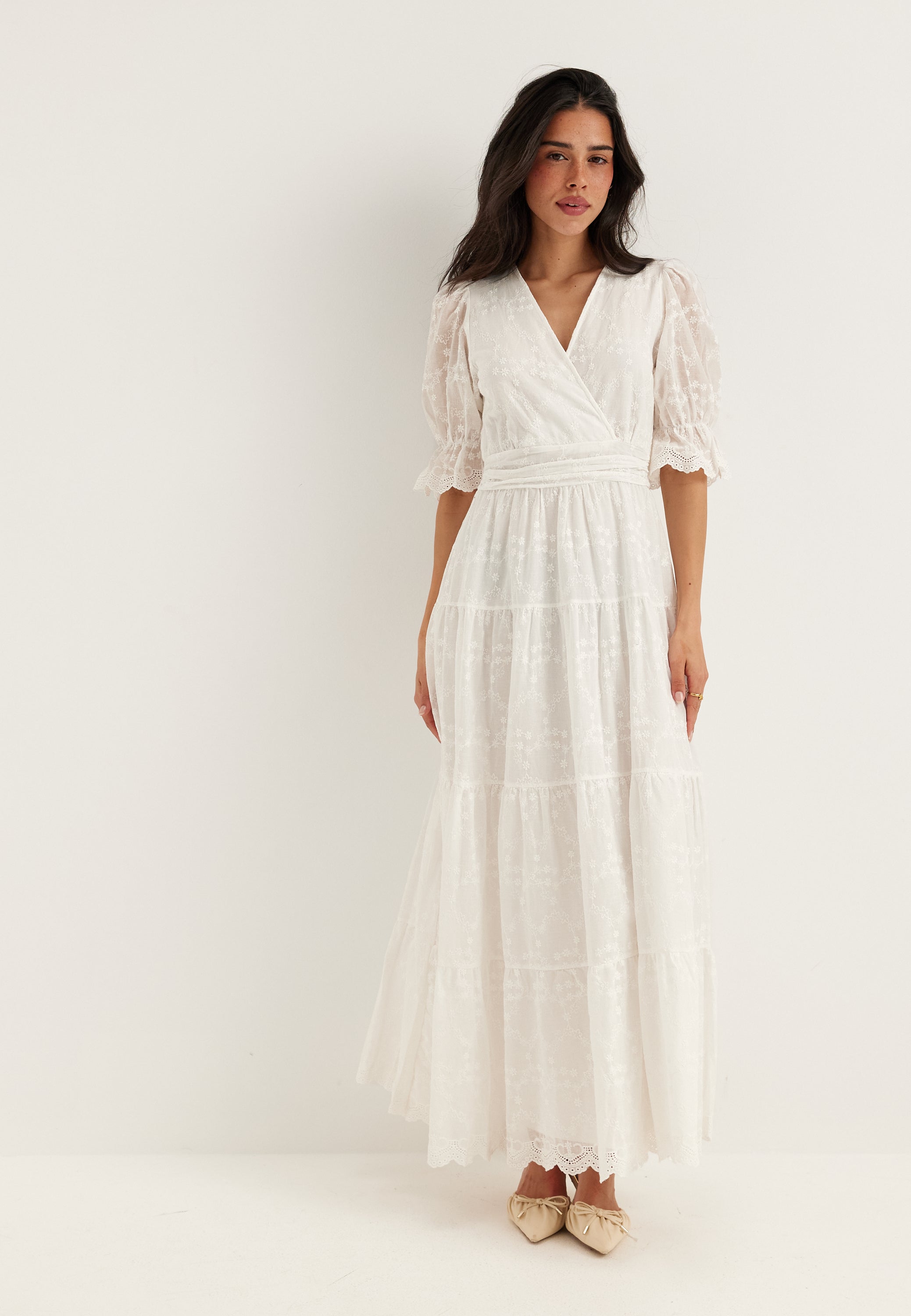 Bianca gonzalez x – Broderie Anglaise Maxi Dress – Bianca Gonzalez x  Bubbleroom – White