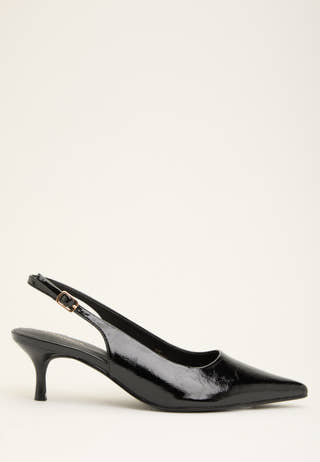 Pointy Slingback Black