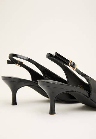 Pointy Slingback Black