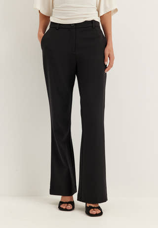 Mid Waist Flared Suit Trousers