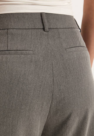 Mid Waist Flared Suit Trousers Grey