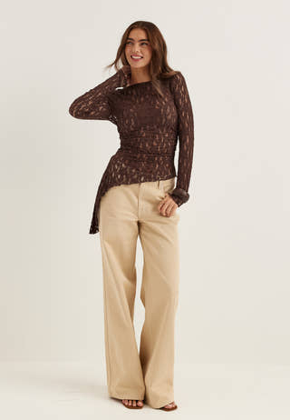 Asymmetric Lace Top