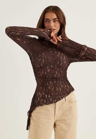 Asymmetric Lace Top