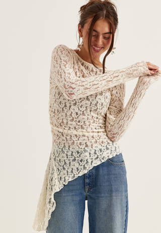 Asymmetric Lace Top