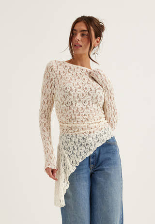 Asymmetric Lace Top