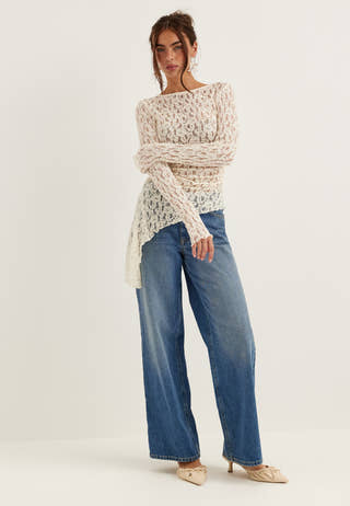 Asymmetric Lace Top