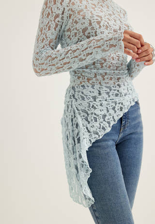 Asymmetric Lace Top