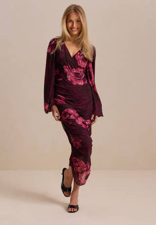 Mesh Wrap Ankle Dress