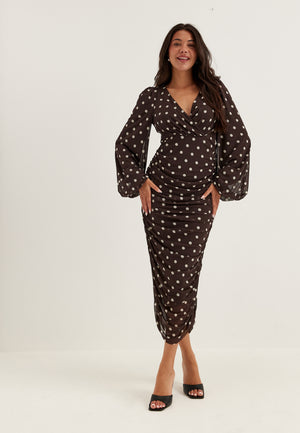 Mesh Wrap Ankle Dress