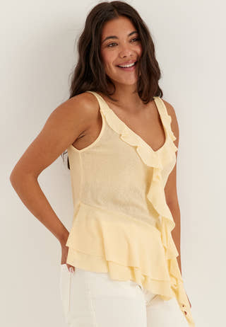 Sleeveless Flounce Top