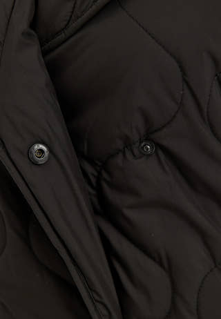 Quilted Long Jacket Black
