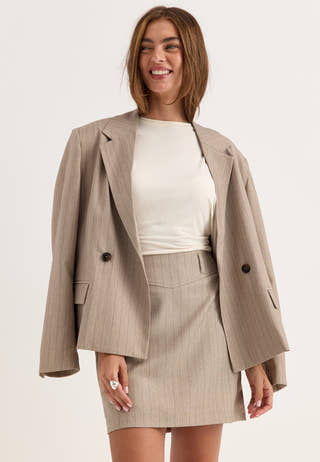 Mini Suit Skirt Striped