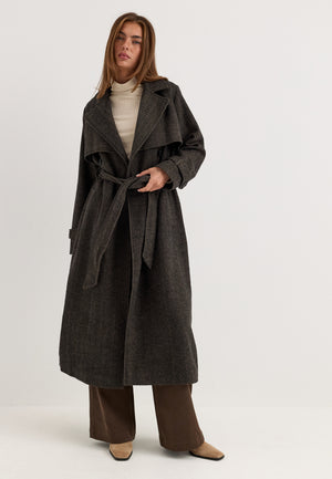 Tweed Trench Coat Multi