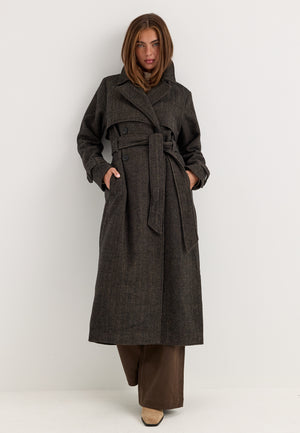 Tweed Trench Coat Multi