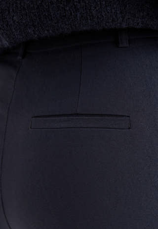 High Waist Stretchy Front Pocket Trousers Blue