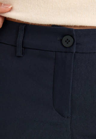 Mid Waist Stretchy Flared Trousers Blue