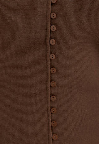 Knitted Mini Cardigan Dress Brown