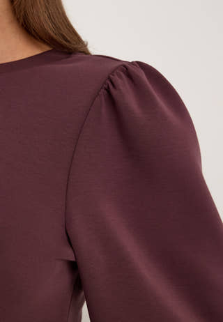 Shaped Puff Sleeve Top Purple