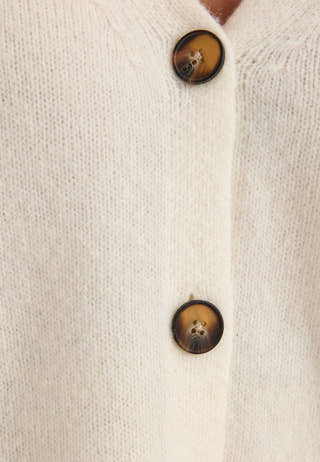 Chunky Knitted Cardigan White