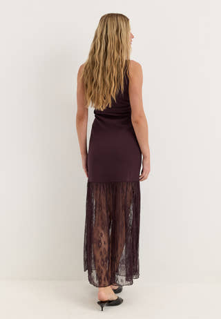 Combined Lace Maxi Dress Purple