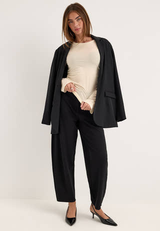 Asymmetric Long Sleeve Top White