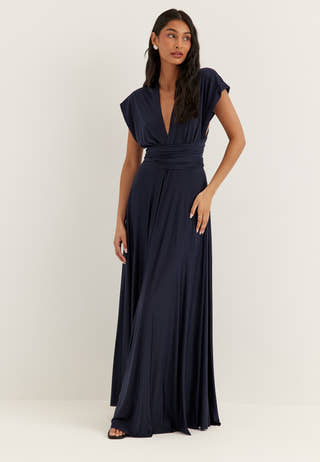 Multi Tie Soft Gown Blue