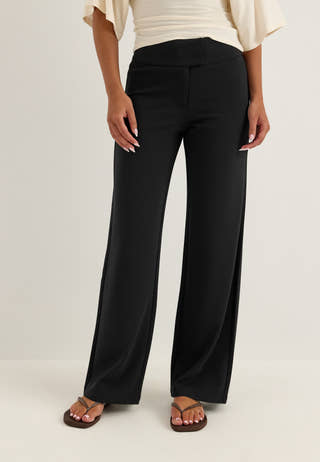 Soft Suit Wide Trousers Black
