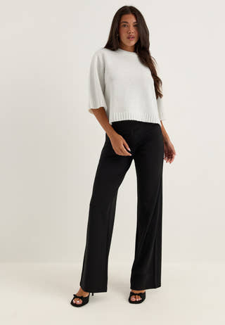 Soft Suit Wide Trousers Black