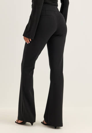 Soft Suit Flared Trousers Black