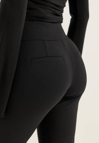 Soft Suit Flared Trousers Black