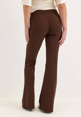 Soft Suit Flared Trousers Brown