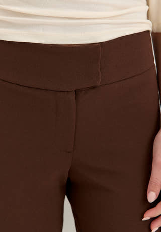 Soft Suit Flared Trousers Brown