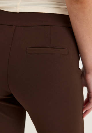 Soft Suit Flared Trousers Brown