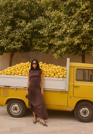 Gathered Side Maxi Dress