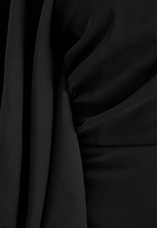 Draped Flounce Gown Black