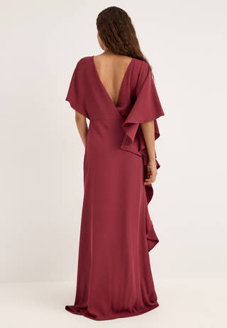 Draped Flounce Gown