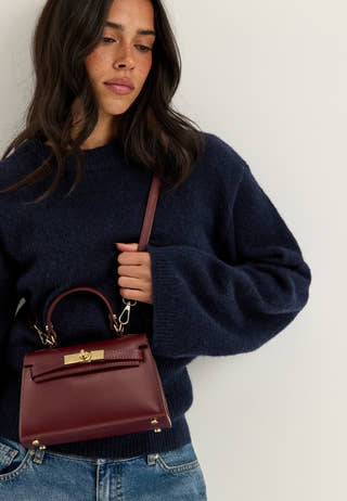 Trento Leather Handbag Red