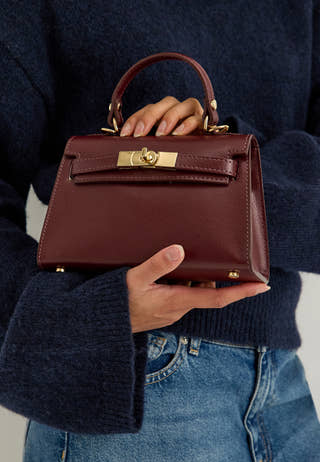 Trento Leather Handbag Red