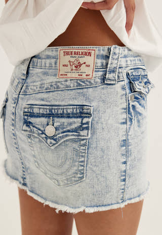 Sadie Mini Denim Skirt Flap Orange