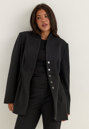 Shaped Short Coat Black